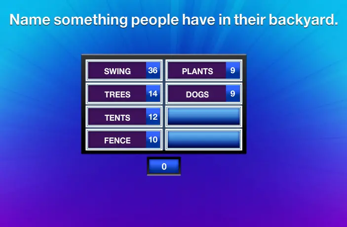 Name Something People Have In Their Backyard. - Family Feud Guide