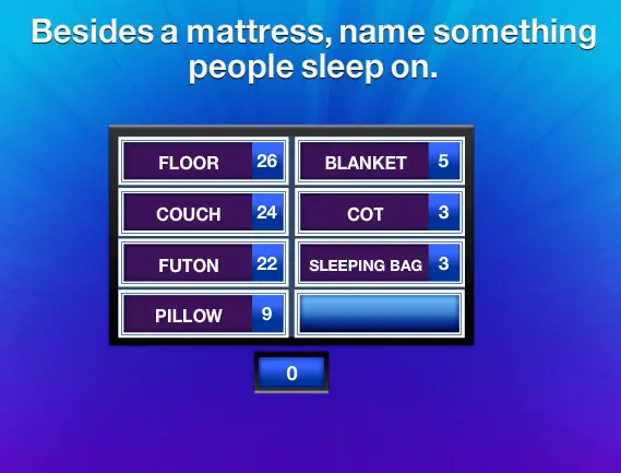besides a mattress name something people sleep on