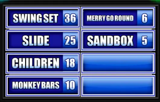 Name Something You Might See In A Playground. - Family Feud Guide ...